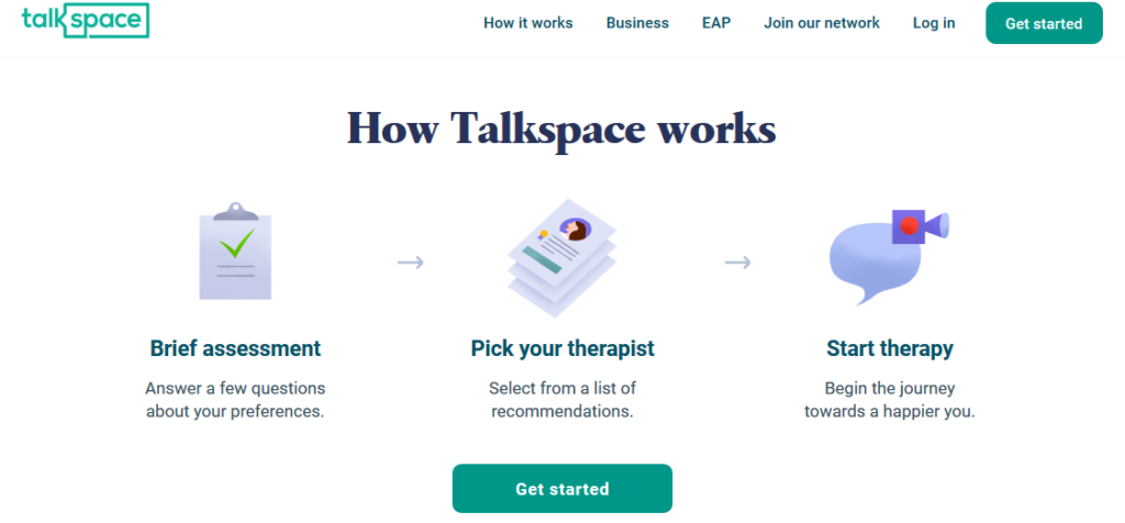 talkspace site homepage